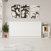 Nordic låg skåpsäng med horisontell öppning och liggmått 90x200 centimeter