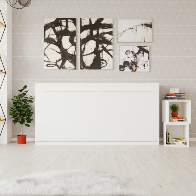 Nordic liggande sängskåp med enkelsäng 90x200 centimeter